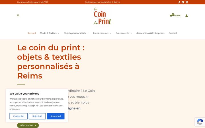 Screenshot of lecoinduprint.fr
