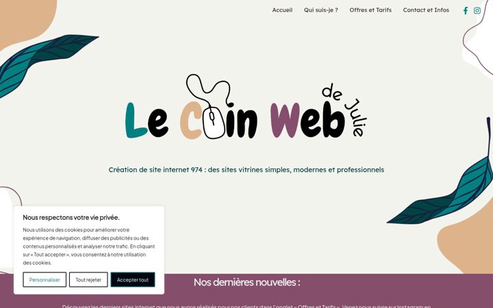 Screenshot of lecoinwebdejulie.fr