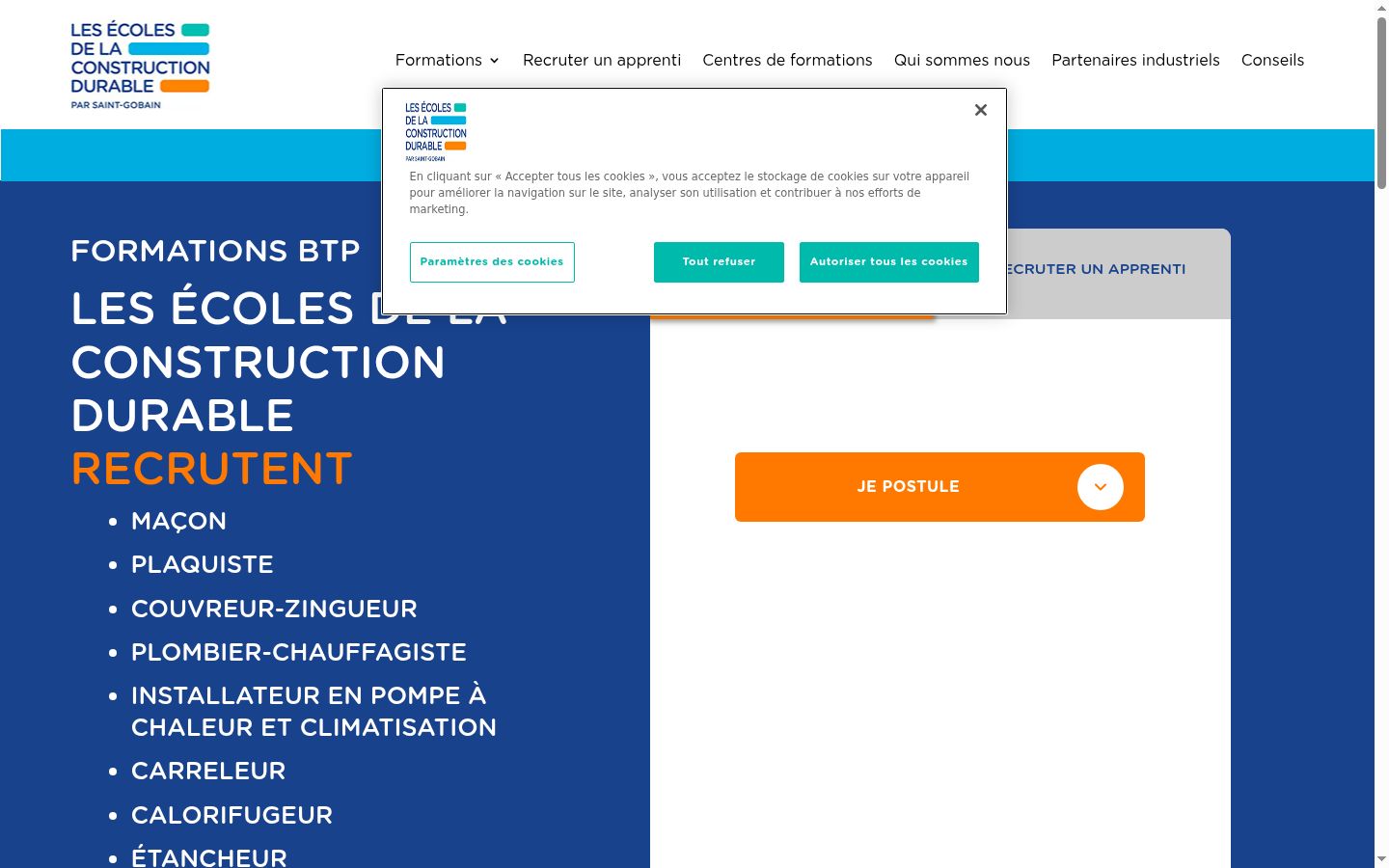 Screenshot of the consent banner shown before any interaction
