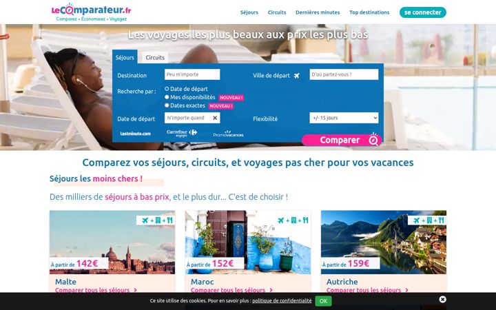 Screenshot ta' lecomparateur.fr