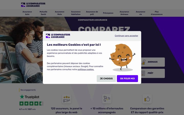 Screenshot of lecomparateurassurance.com