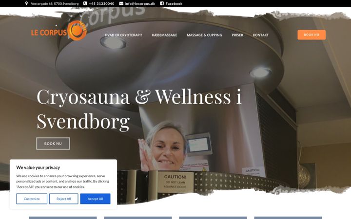 Screenshot of lecorpus.dk