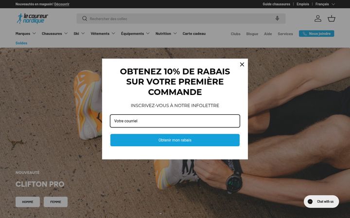 Screenshot of lecoureurnordique.ca