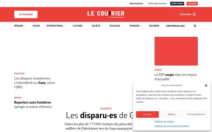 Screenshot of lecourrier.ch