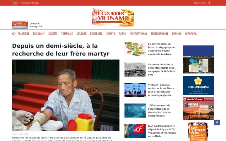 Screenshot of lecourrier.vn