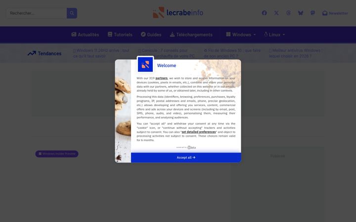 Screenshot of lecrabeinfo.net