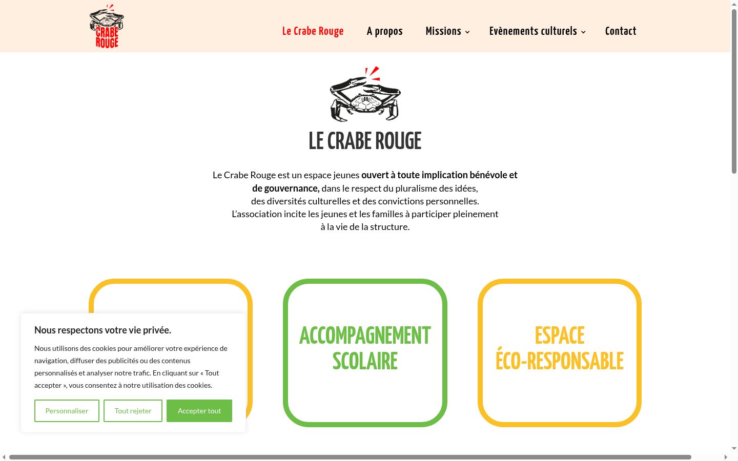 Screenshot del banner di consenso mostrato prima di qualsiasi interazione