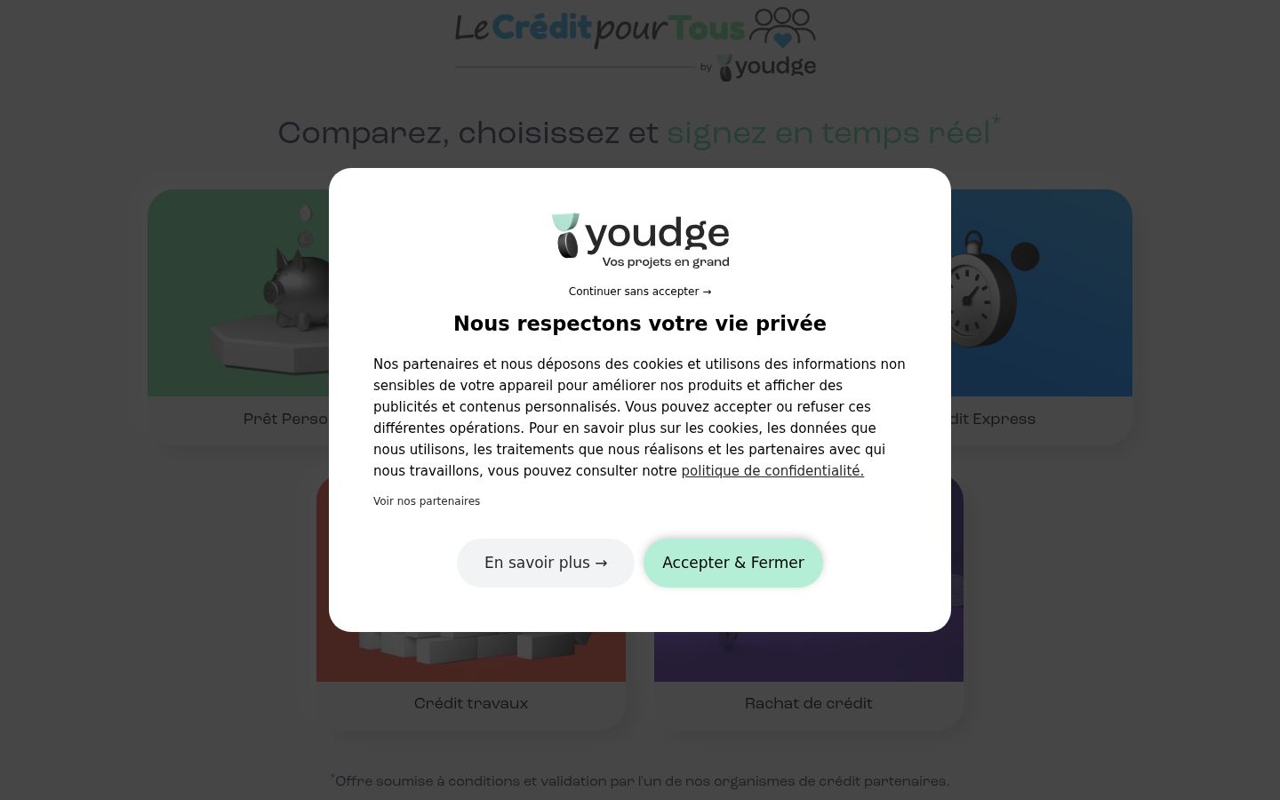 Screenshot tal-banner tal-kunsens muri qabel kwalunkwe interazzjoni