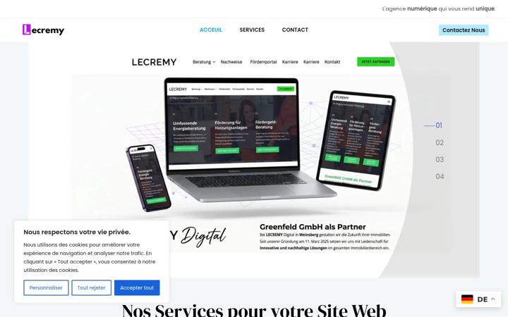 Screenshot of lecremy.com