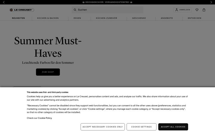 Screenshot of lecreuset.ch