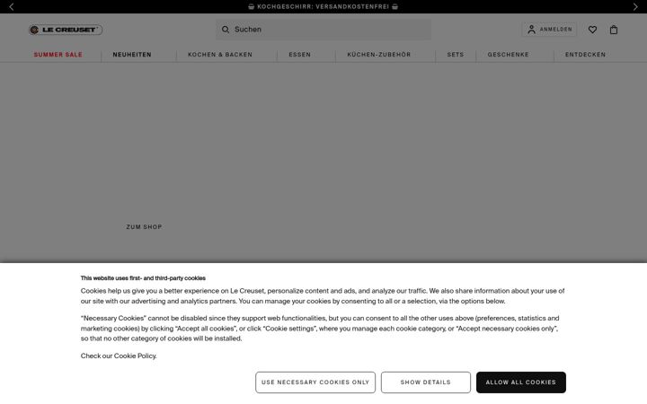 Screenshot του lecreuset.de