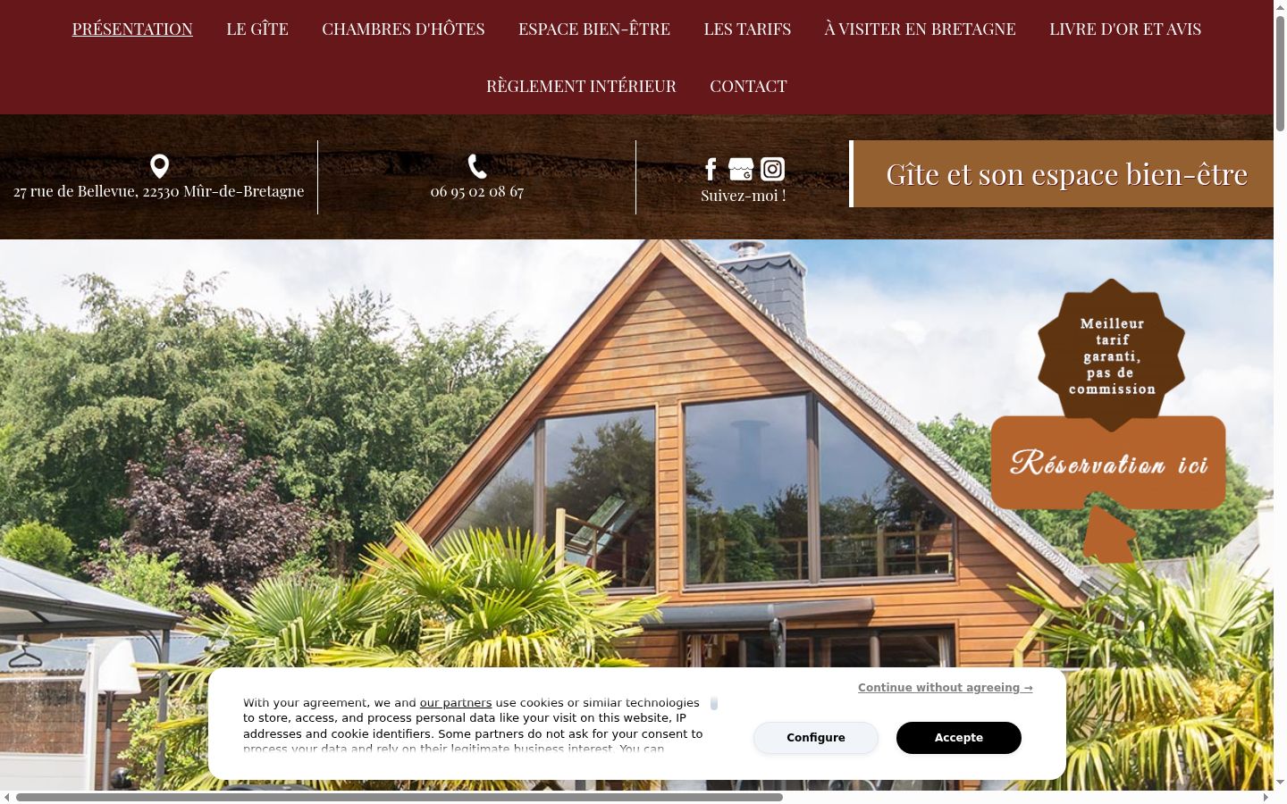 Screenshot of the consent banner shown before any interaction