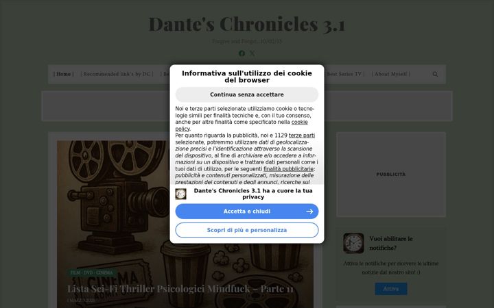 Screenshot of lecronachedidante.altervista.org