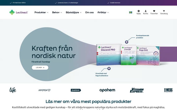 Screenshot of lectinect.se