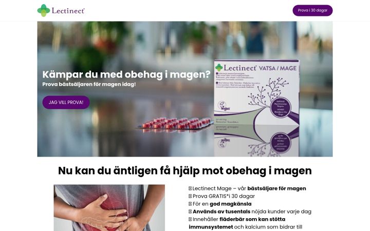 Screenshot of lectinectmage.se