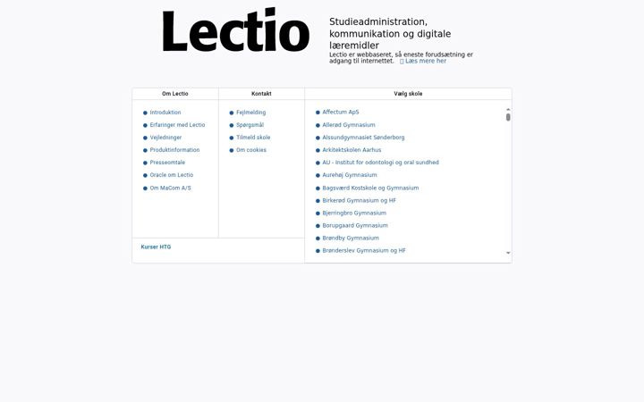Ekrānuzņēmums no lectio.dk