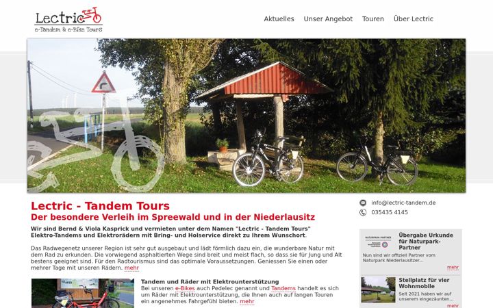 Screenshot of lectric-tandem.de