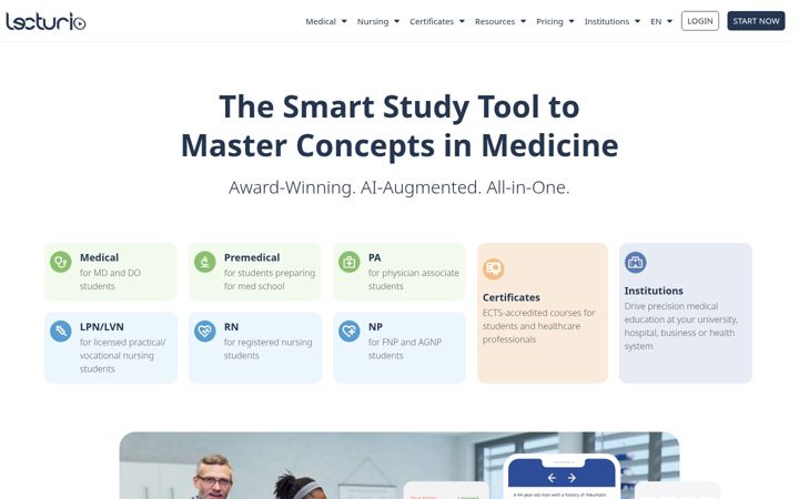 Screenshot of lecturio.com