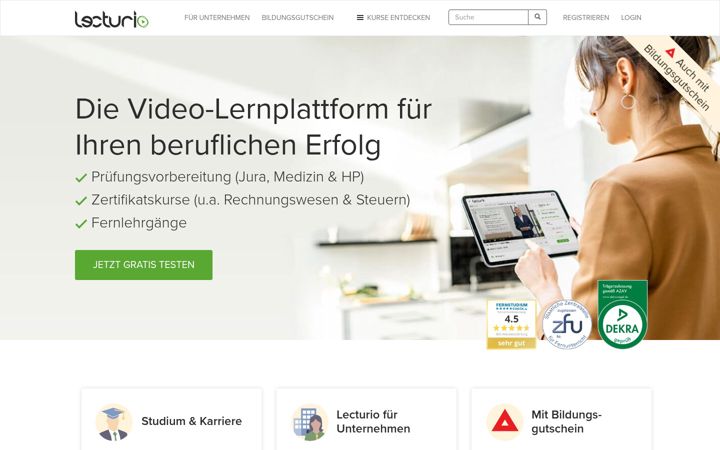 Screenshot of lecturio.de