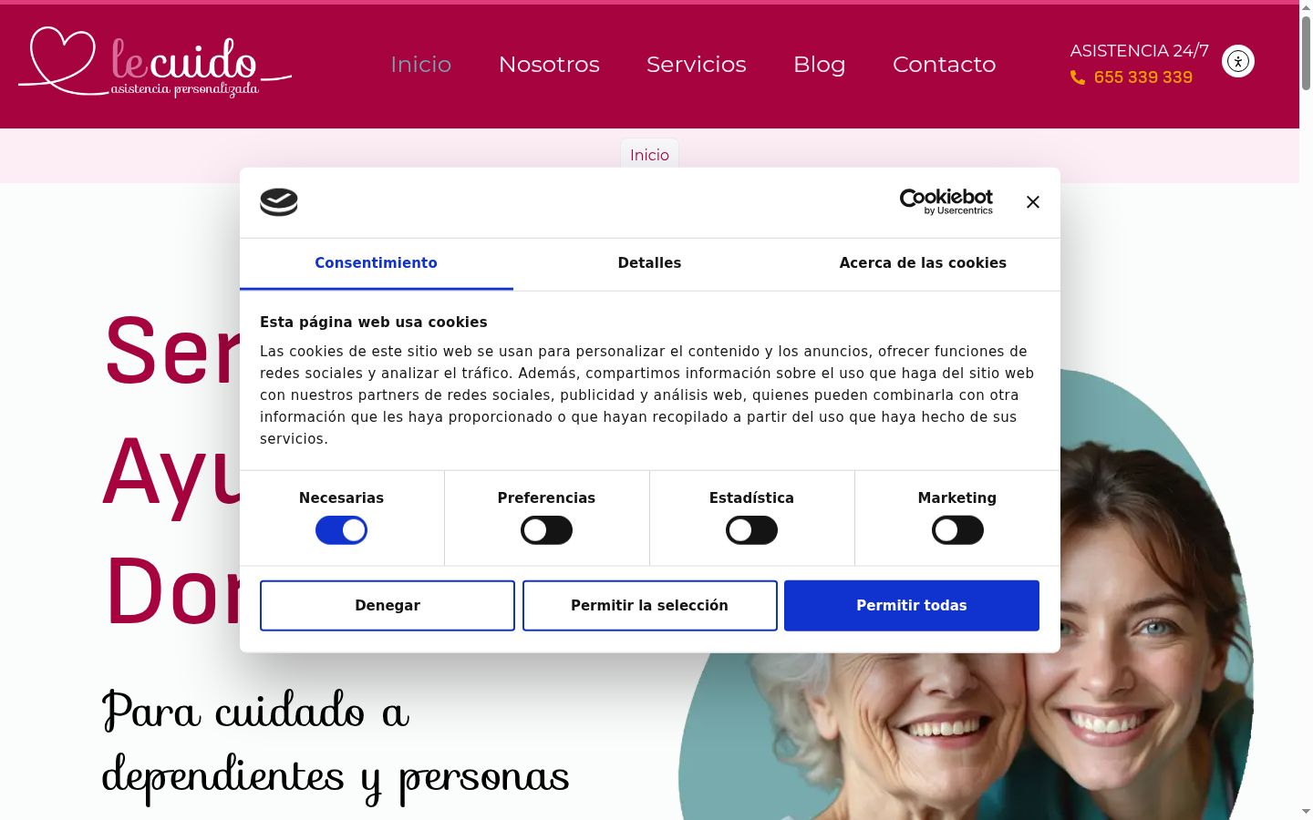 Sutikimo reklamjuostės, rodytos prieš bet kokią sąveiką, ekrano kopija