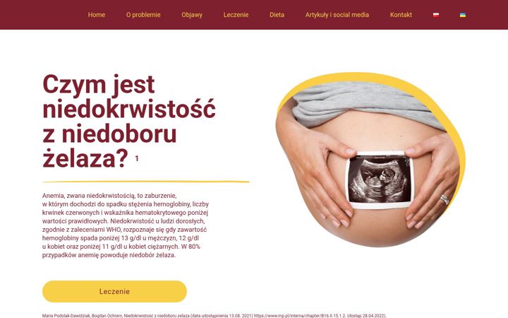 Screenshot of leczymyniedokrwistosc.pl