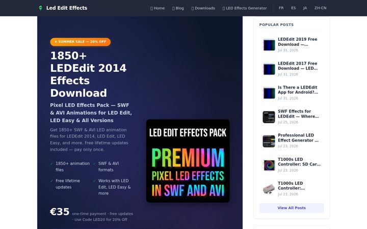 Screenshot of led-edit-effects.com