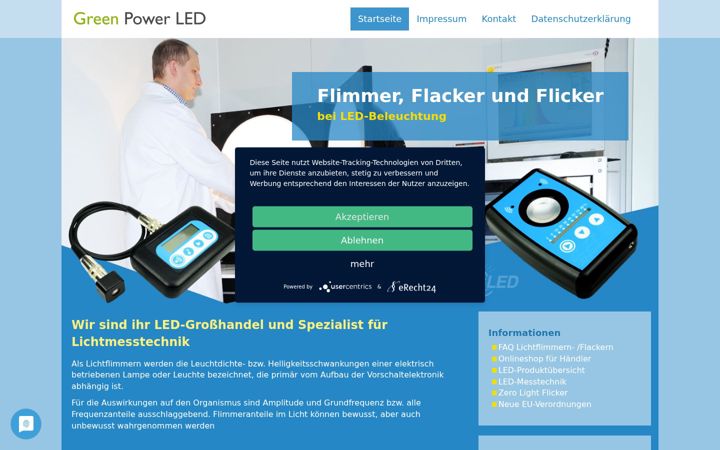 Screenshot of led-flimmer.de