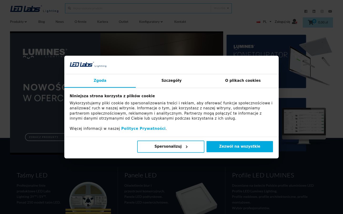 Screenshot del banner di consenso mostrato prima di qualsiasi interazione