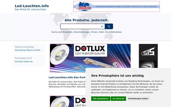 Screenshot of led-leuchten.info