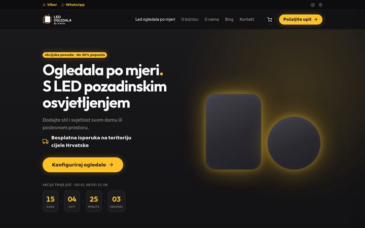 Screenshot of led-ogledala.com.hr