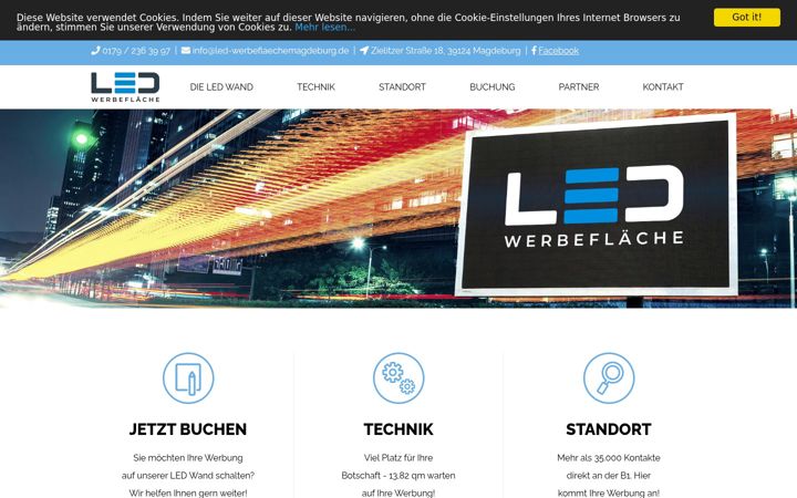 Screenshot of led-werbeflaechemagdeburg.de