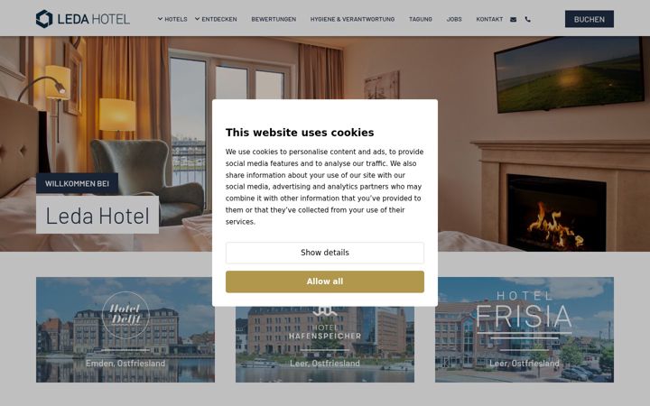 Screenshot of leda-hotel.de