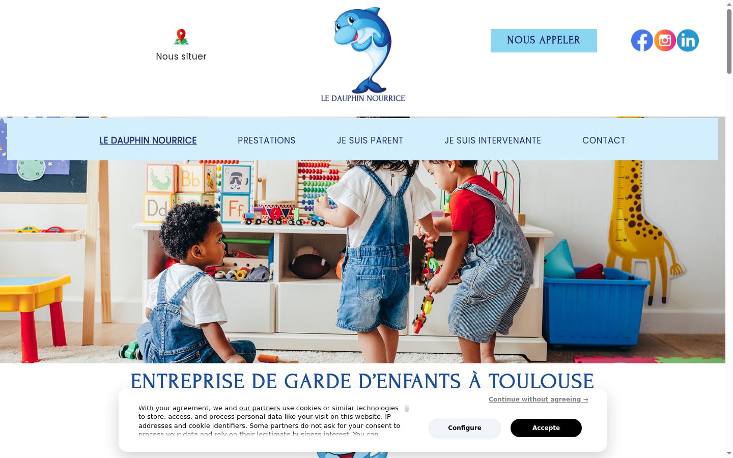 Screenshot del banner di consenso mostrato prima di qualsiasi interazione
