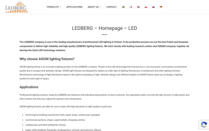 Screenshot of ledberg.pl