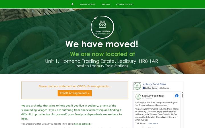 Screenshot of ledburyfoodbank.org