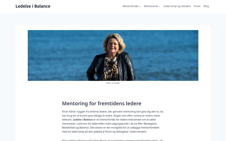 Screenshot of ledelseibalance.com