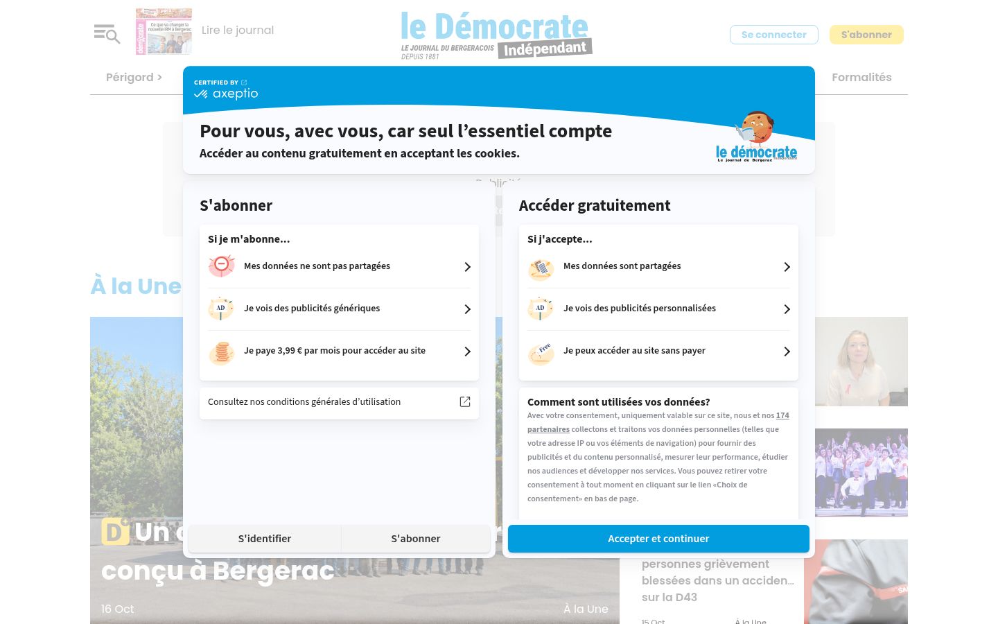 Screenshot tal-banner tal-kunsens muri qabel kwalunkwe interazzjoni