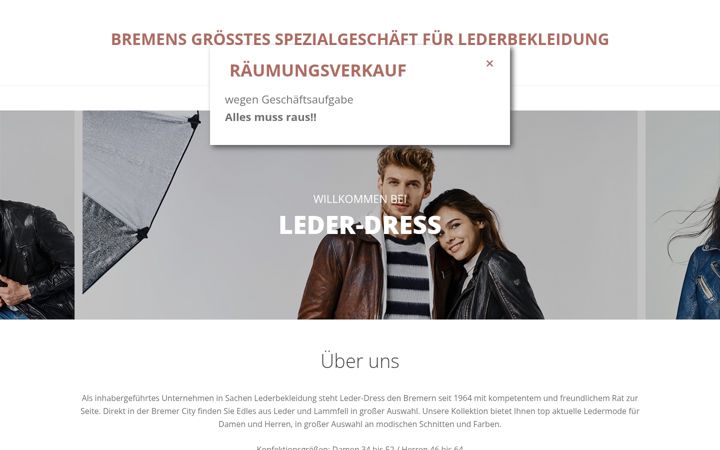 Skärmbild av leder-dress.de