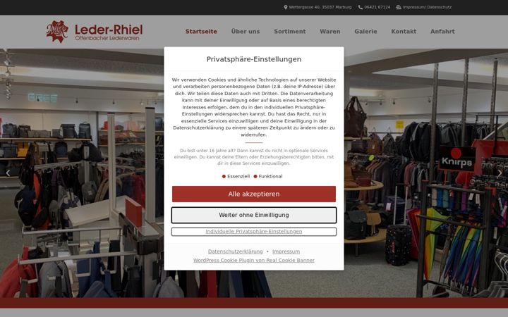 Screenshot of leder-rhiel.de