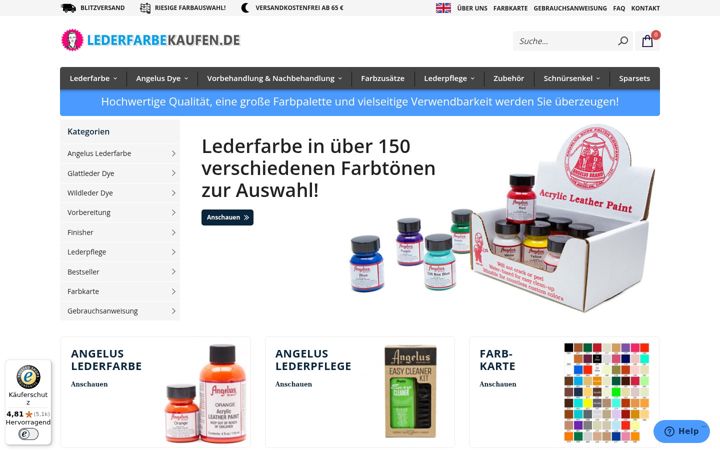 Screenshot of lederfarbekaufen.de