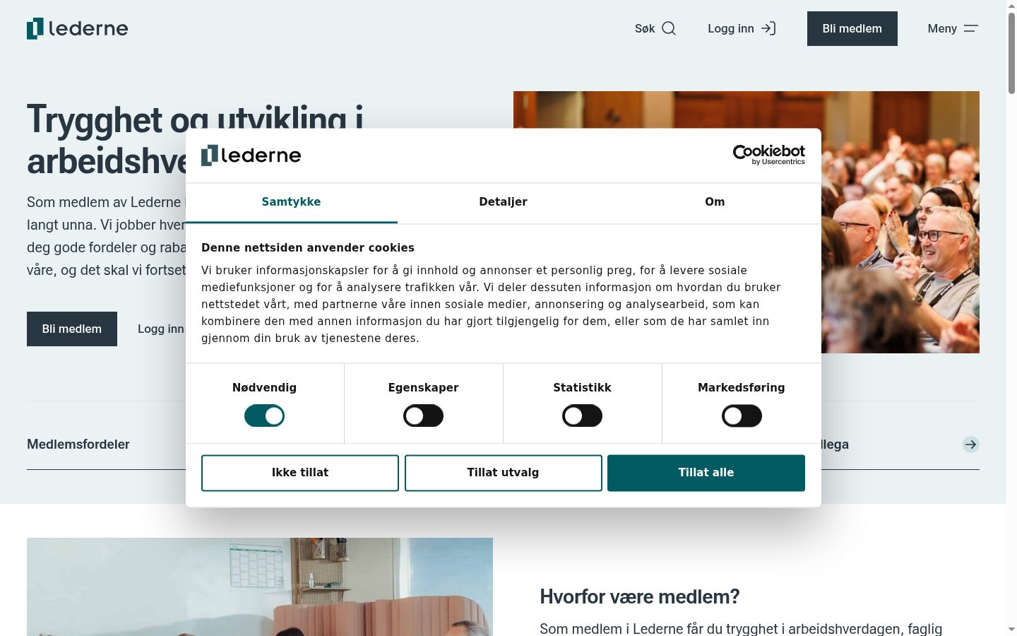 Screenshot des Einwilligungsbanners vor jeglicher Interaktion