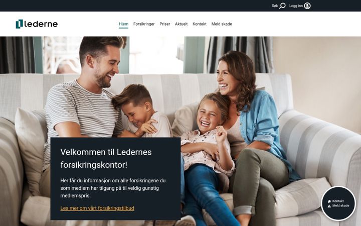 Snimka zaslona za lederneforsikring.no