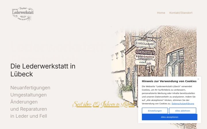 Screenshot of lederwerkstatt-luebeck.de