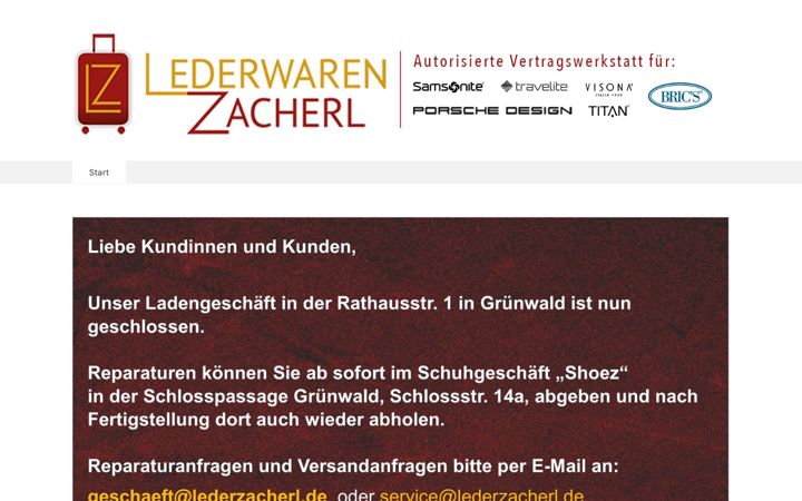 Screenshot of lederzacherl.de