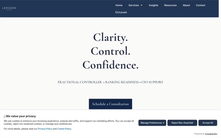 Screenshot of ledgera-advisory.com