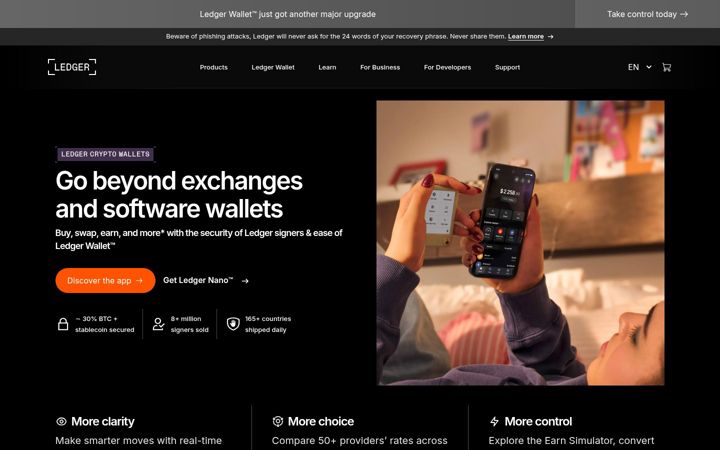 Screenshot of ledgerwallet.com