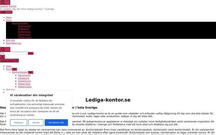 Screenshot of lediga-kontor.se