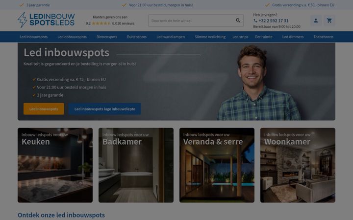 Screenshot of ledinbouwspotsleds.be