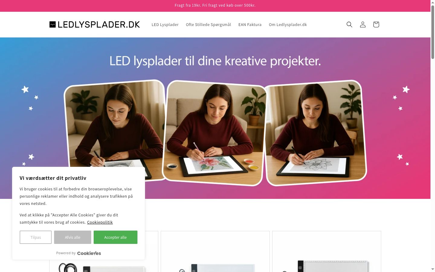 Posnetek zaslona pasice za privolitev, prikazane pred kakršno koli interakcijo