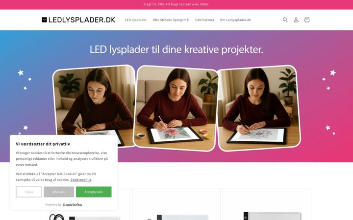 Screenshot of ledlysplader.dk